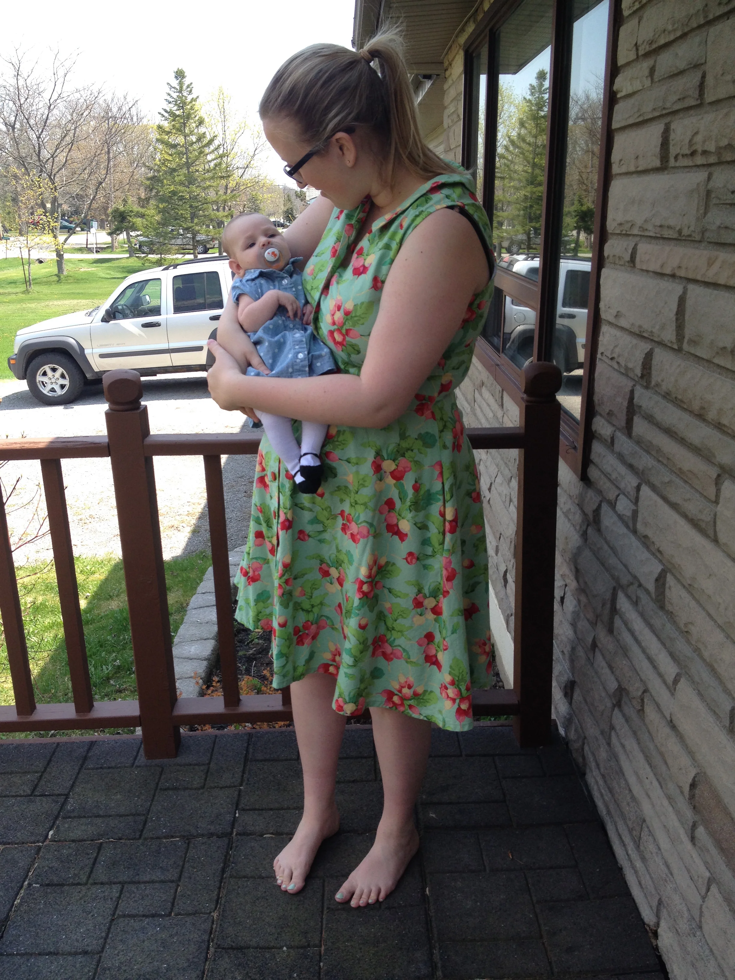 In our house with a tiny baby... I was always grateful this house was a bungalow during her newborn phase... it made diaper changes way easier. Sometimes I felt really isolated here but I also felt really safe and we have some great neighbours who often checked on me in those early days. 