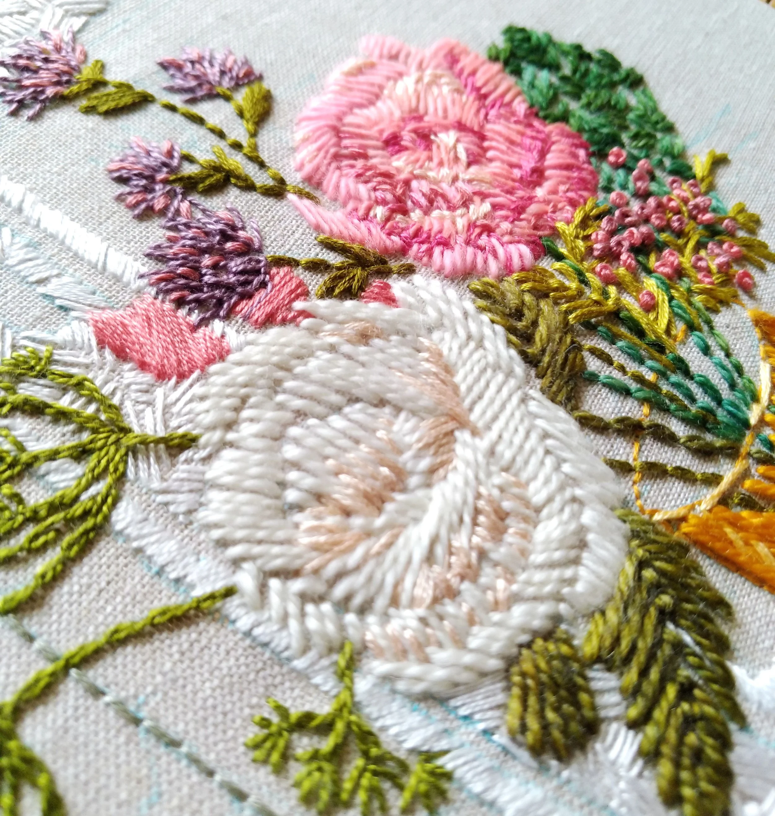 A shot of my current embroidery in process - by Amanda Farquharson