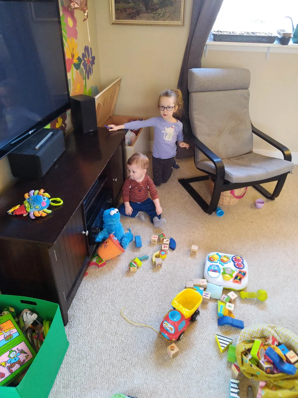 Playing before school.