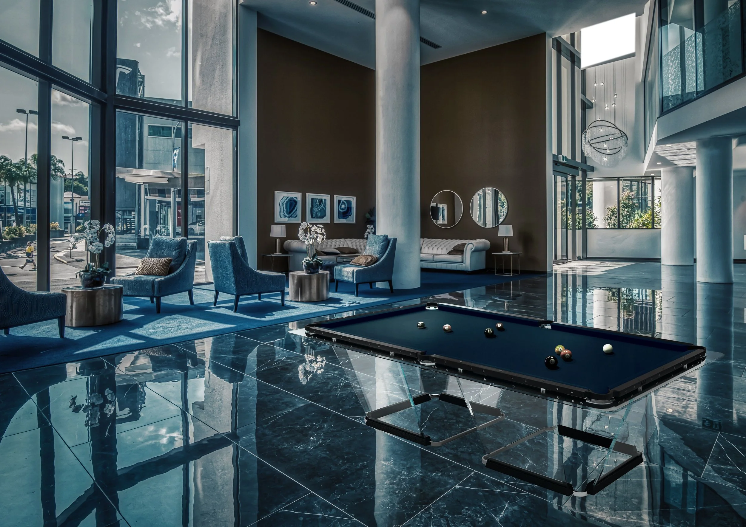 Teckell Billiardo Collection Glass Pool Table  