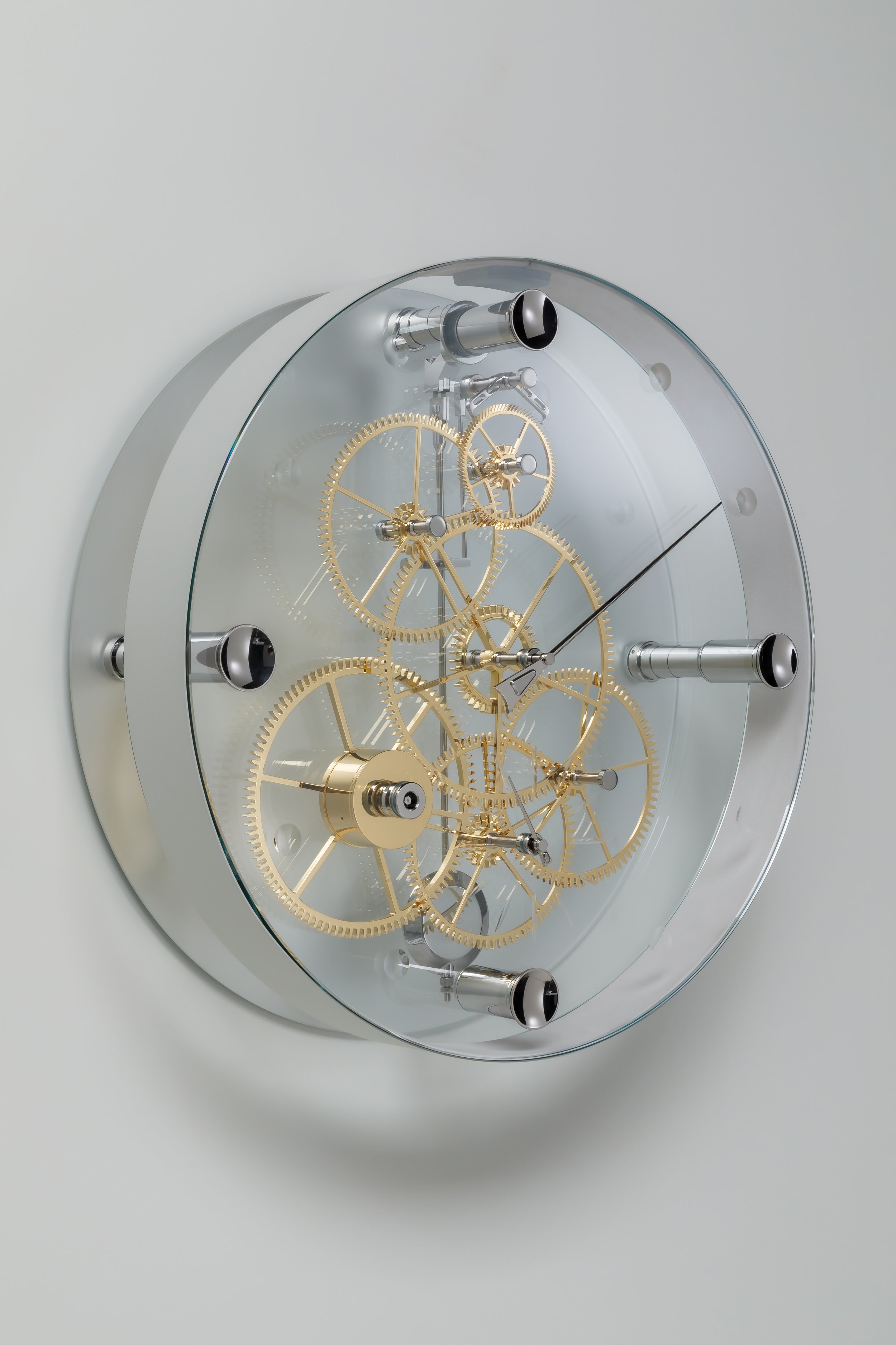 Presto 02 White, Wall Pendulum Clock with Black frame