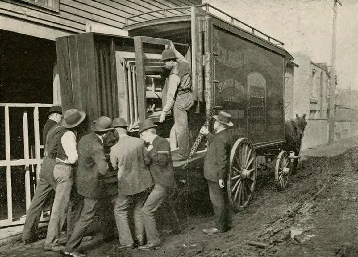 Transporting the camera. INDIANA HISTORICAL SOCIETY