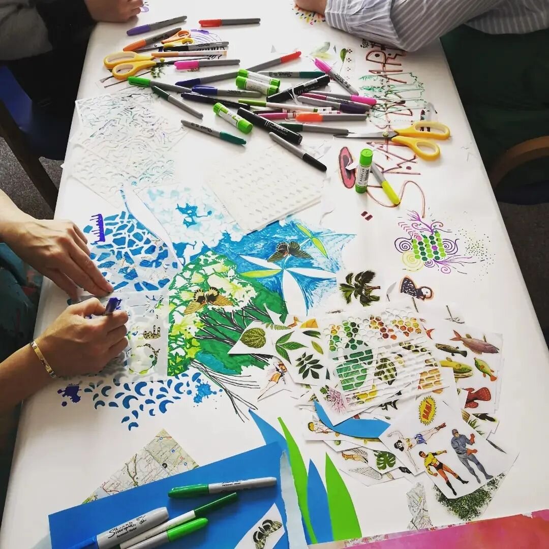 We had a busy couple of days with @nhsforthvalley CAMHS artist in residence @robynwoolston at Stirling Health and Care Village and The Manor in Camelon. Lots of creative input and great conversations on how to make the CAMHS spaces look amazing over 