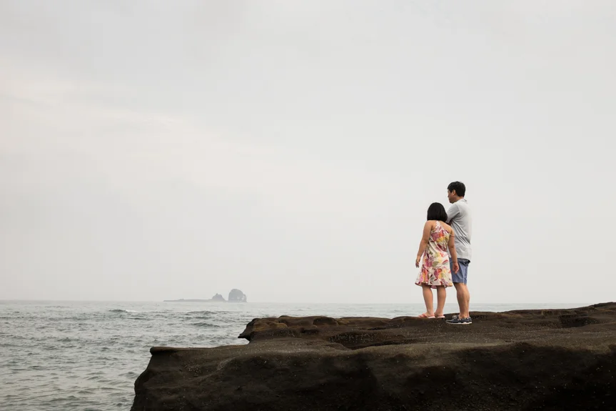 Dad and daughter near Sagye Beach, Jeju Island, South Korea