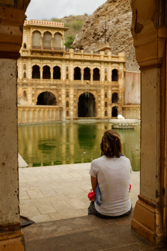 Sacha reflecting on the lower pool. / Jaipur, India / May 2014