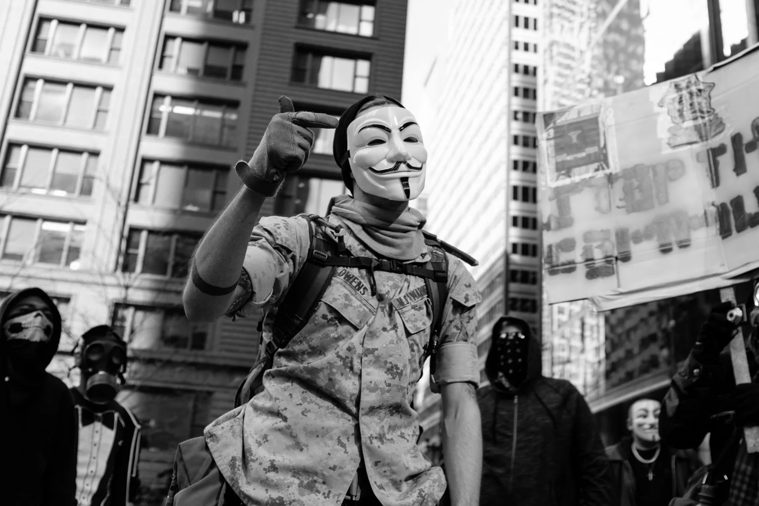 I was downtown the morning of November 5th, and stumbled upon these guys and gals protesting in the Federal Plaza. I grabbed my camera from my bag and started documenting the group, following them around and speaking with them for a few hours. The group was part of the "Million Mask March" that took place nationwide on the 5th, protesting government corruption, NSA spying, police brutality, and several other current event issues. And while I don't agree with everything they were saying, it was good to see people exercising their first amendment rights and speaking up for what they believe in.