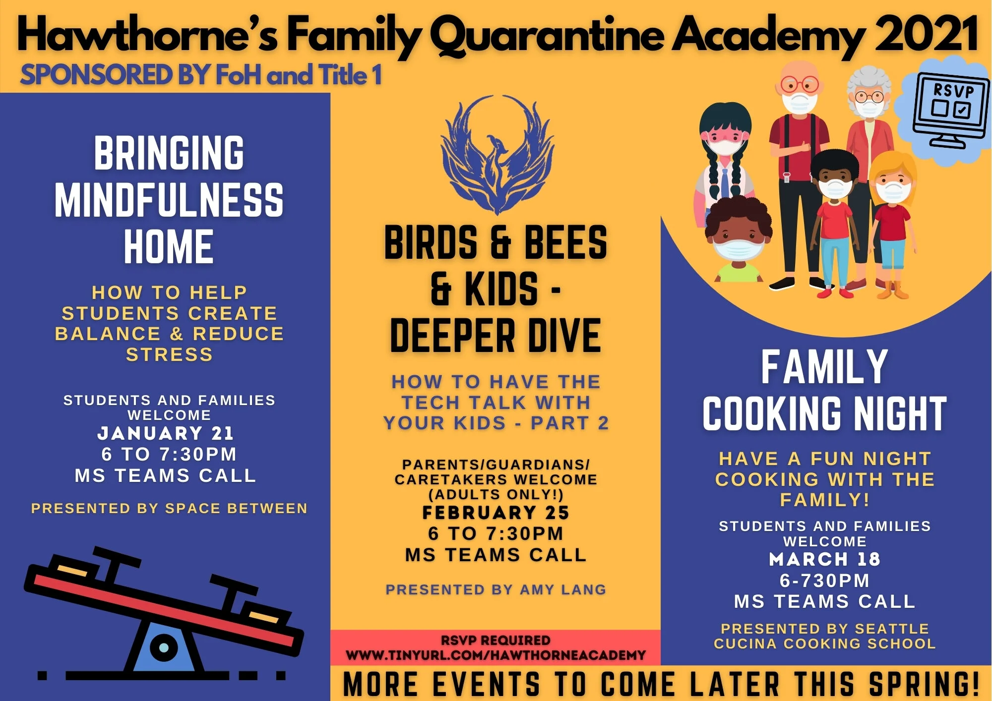 Hawthorne's Family Quarantine Academy 2021 schedule