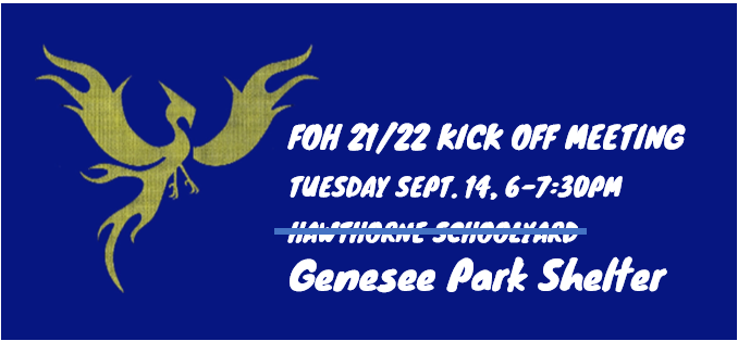 Tuesday Sept. 14: Friends of Hawthorne 2021/2022 Kick off Meeting!