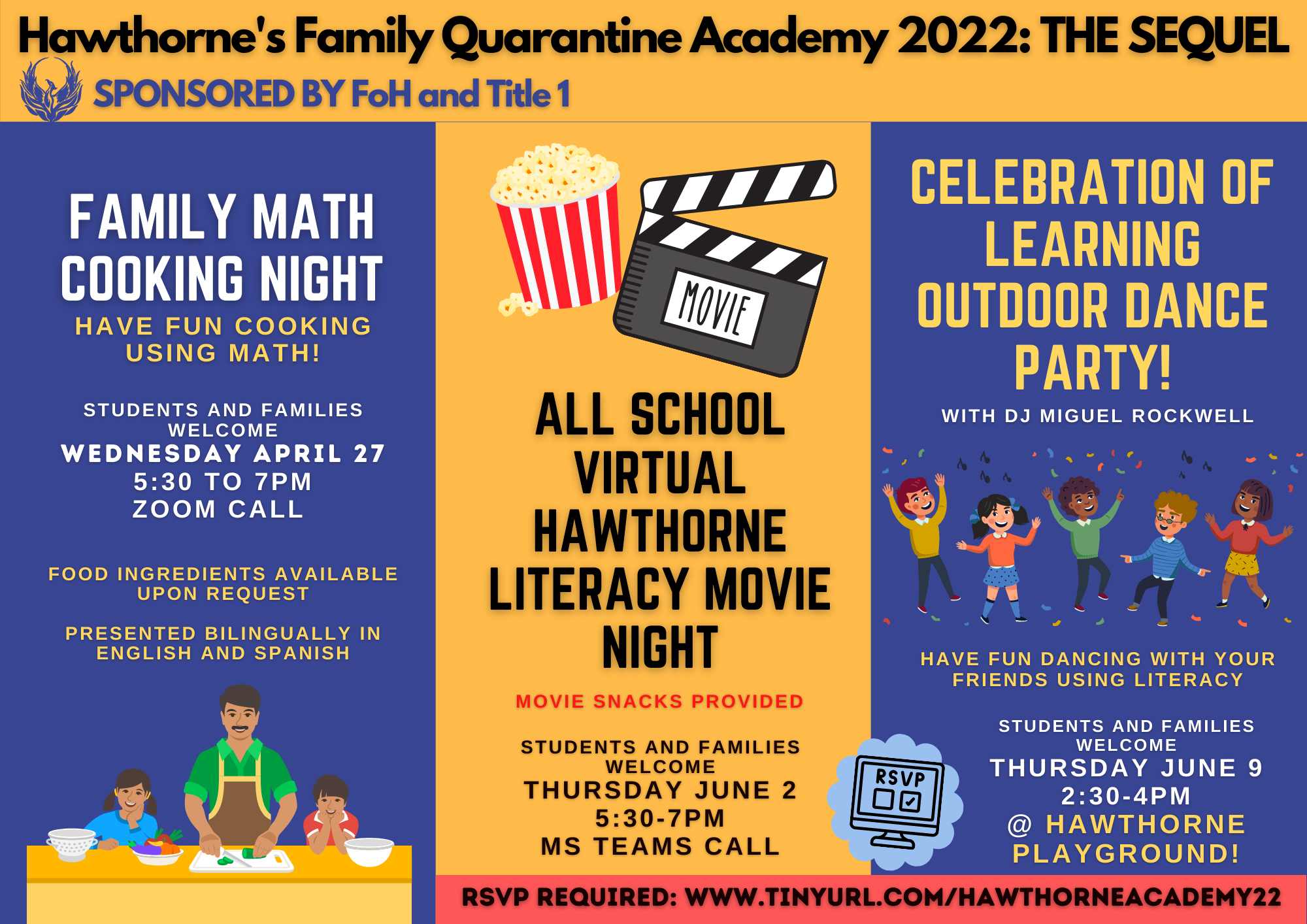 Quarantine Academy - Virtual Movie Night and Outdoor Dance party are coming!