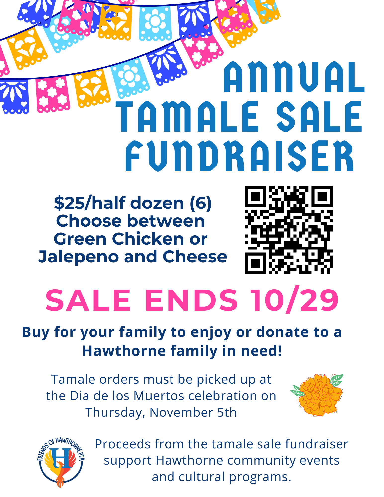 Tamale Sale Fundraiser thru 10/29