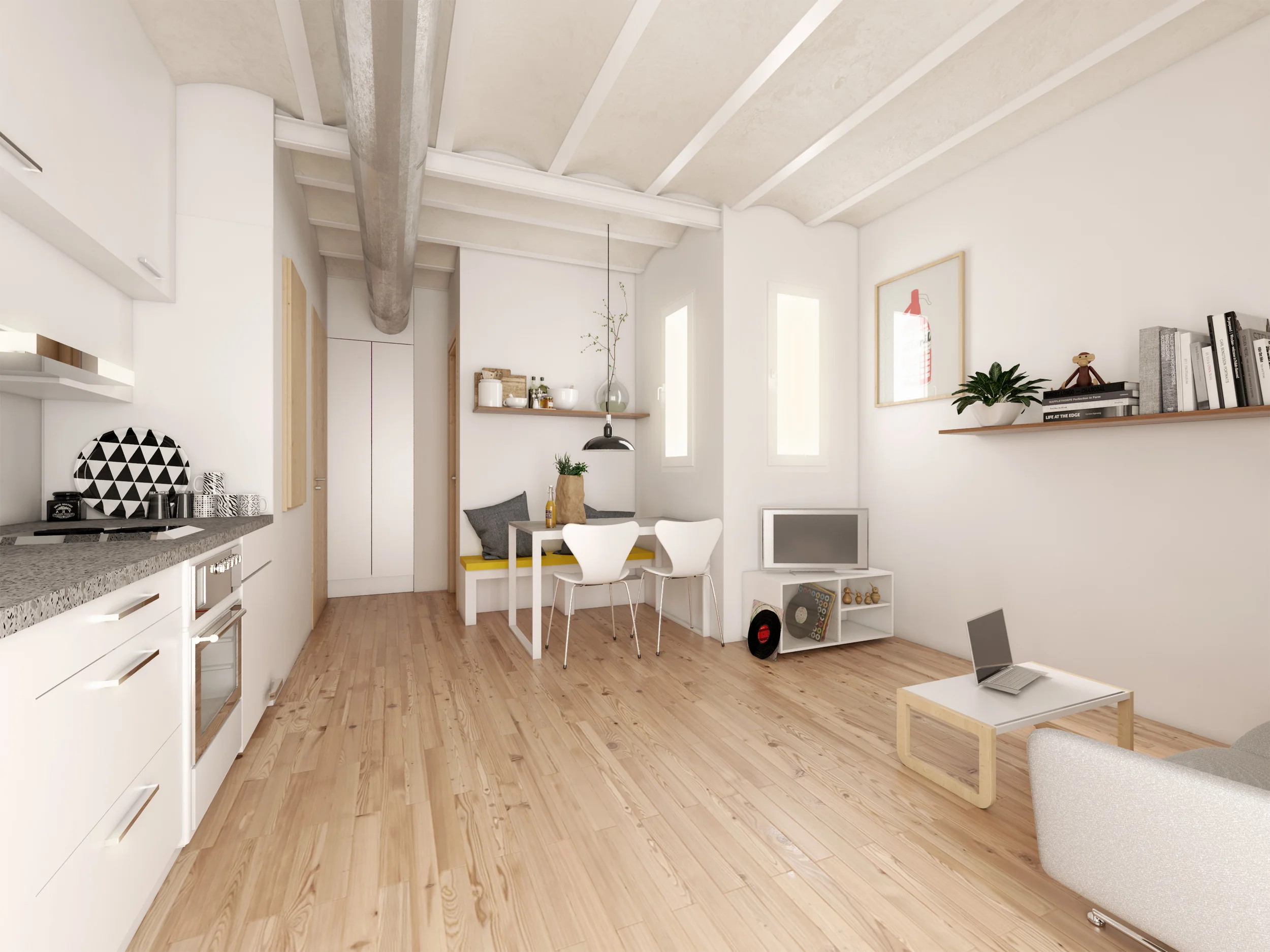Renderitzat de l'espai de la sala d'estar