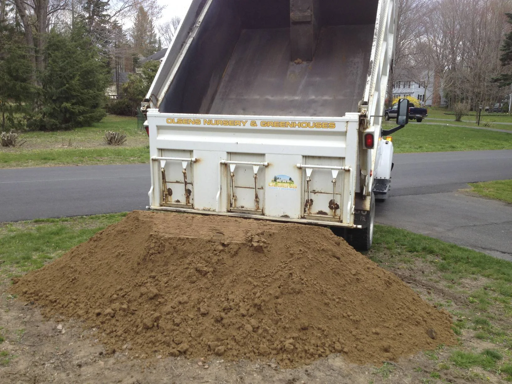 Olsen's Nursery delivered a base of sand.