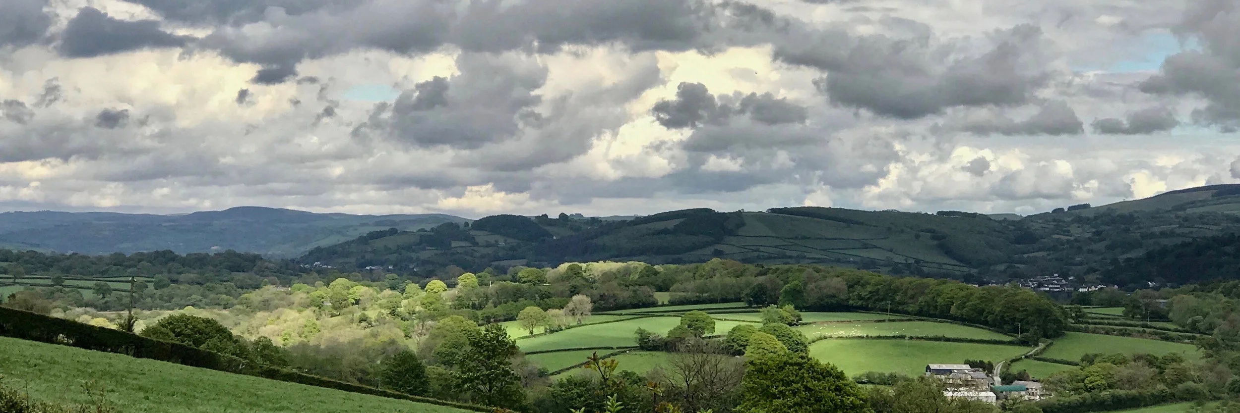 View from Bwlchbychan Mansion, Llanwenog, Wales. (This is the house in which I was born) ©2017 Sean Walmsley