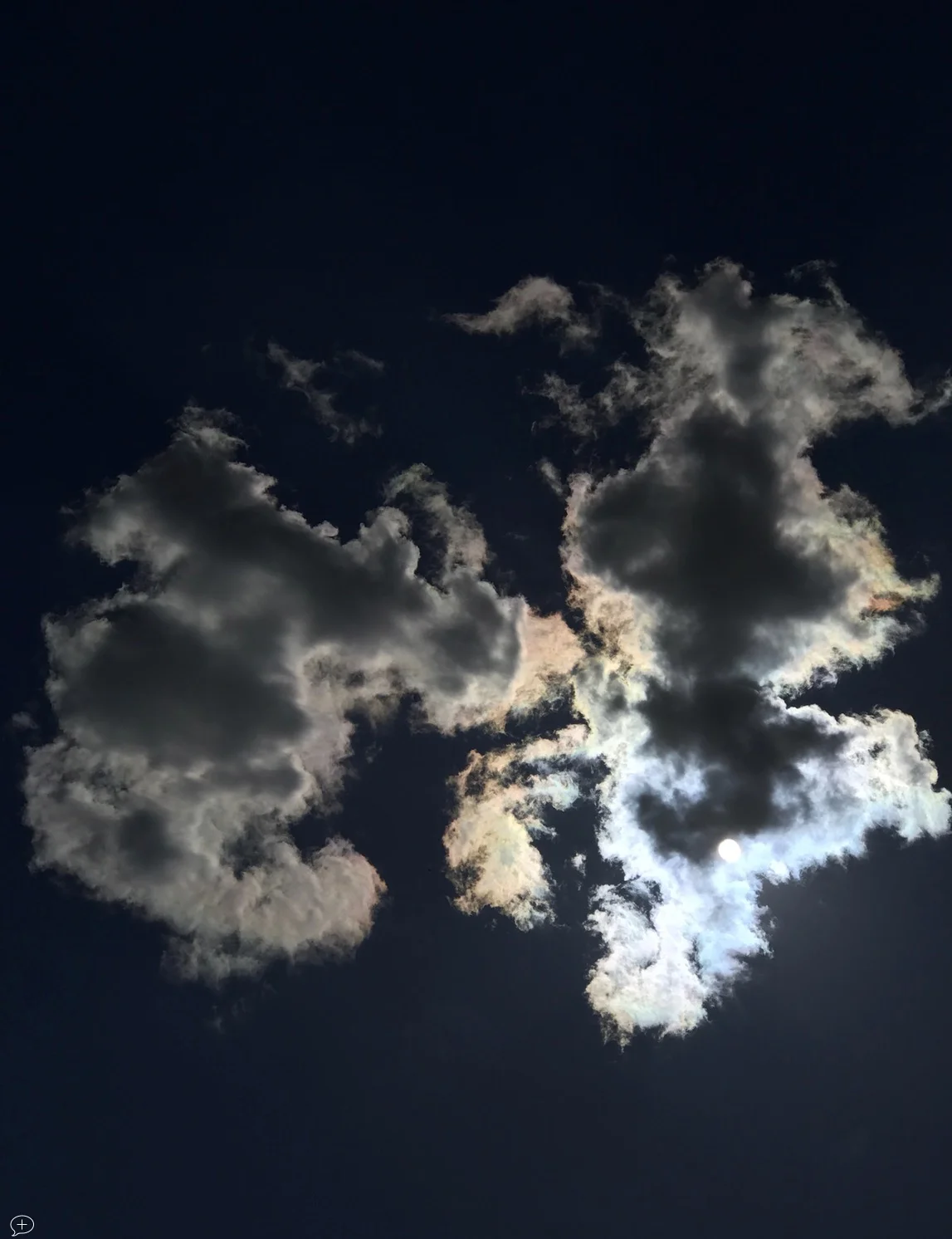 17. S un Behind Clouds , iPhone 7+, 2017. Saratoga Springs, NY. (Canvas Photo, 16” x 20,”). As you probably have already gathered, I have a fascination for clouds—made legitimate through a membership of the British Cloud Appreciation Society. This one was shot from the patio at the back of my house. ©2017 Sean Walmsley