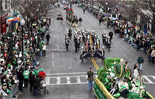 The St. Patrick's Day parade in Southie. The general vibe is, "kiss me, I'm Irish/pretty please don't kill me if I'm not."