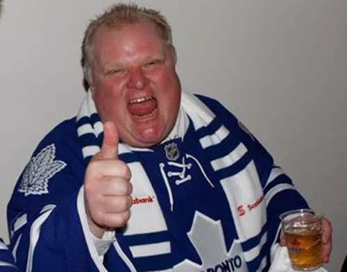 Losing the play-offs was bad, but this picture of Maple Leafs' superfan drunk Rob Ford is worse. 