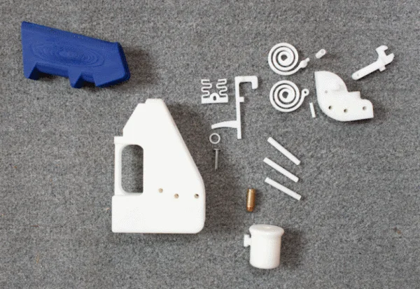 Pieces of a 3D-printed gun (Credit: Photo by Flickr user Alexpb , used with Creative Commons License)