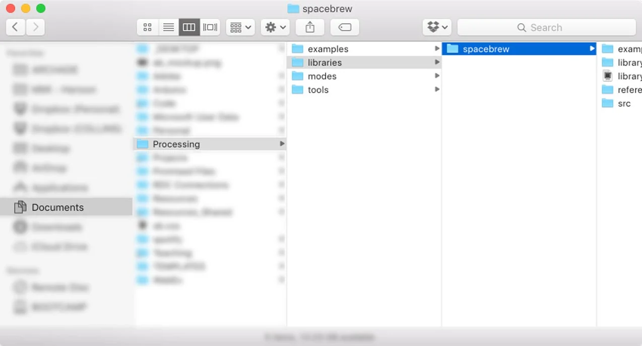 Spacebrew library in Documents/Processing/Libraries
