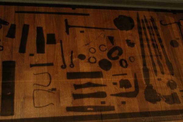  contents of the  Mästermyr chest  ,  one of the most important finds of all time in relation to woodworking during the viking era. This was at the  Historiska Museet.  