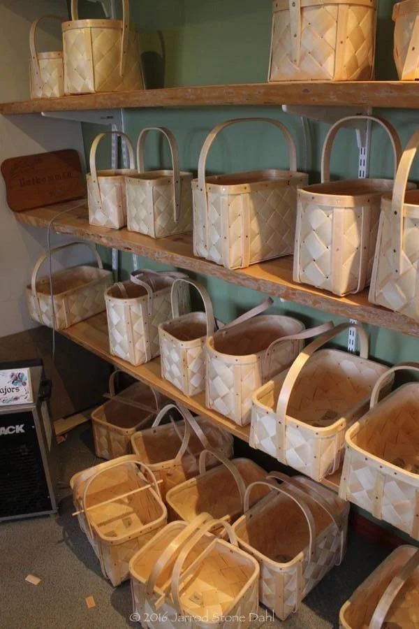 Bjorn runs this small basket shop with his wife in Tallberg Sweden