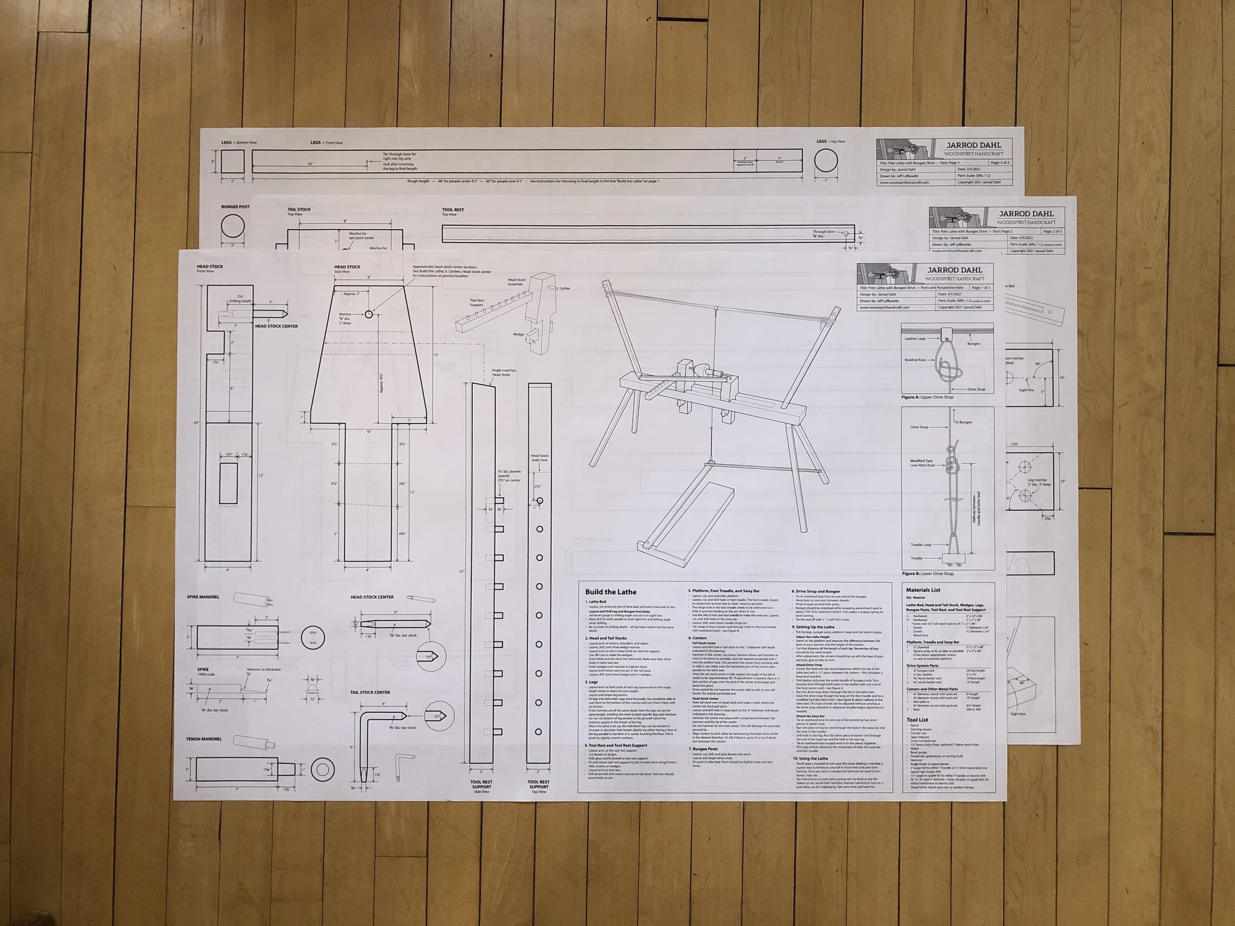 PRINTED: Pole Lathe Plans for Bowls & Cups