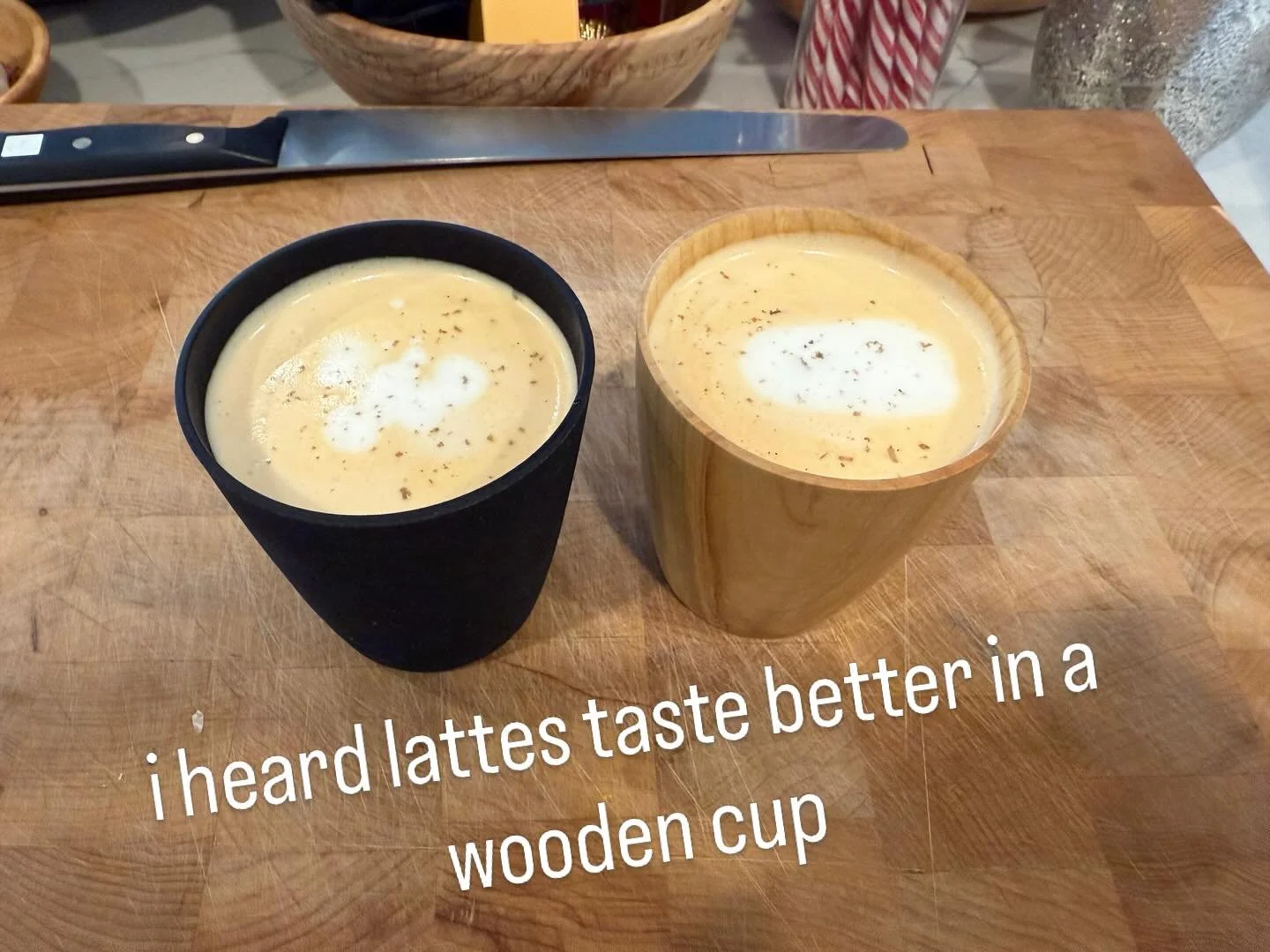 wooden cups are cool 

#woodencup #latte