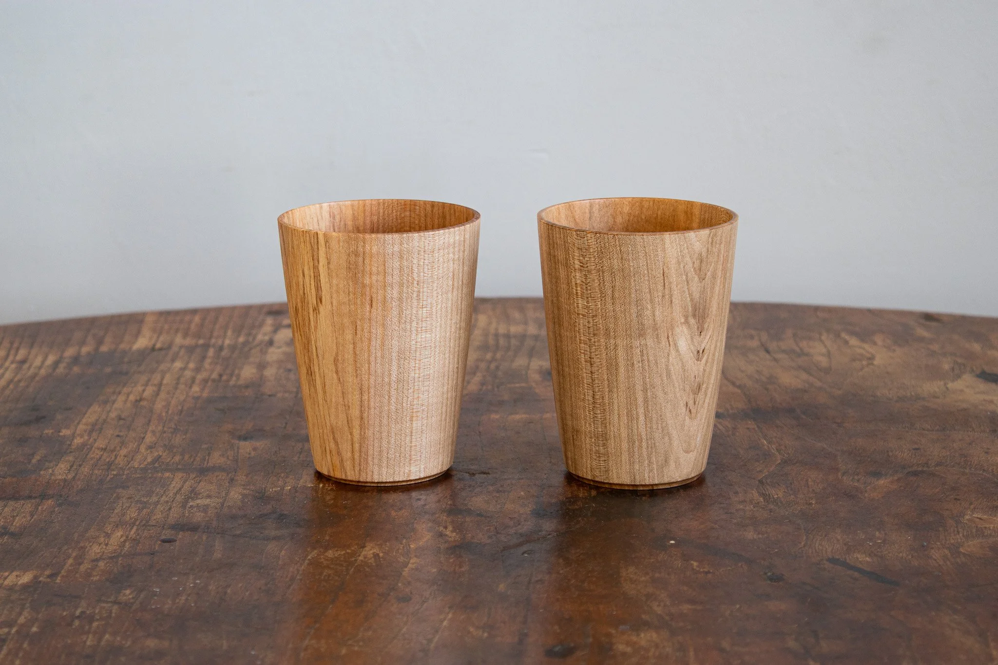 Natural Wooden Cup — Faceted