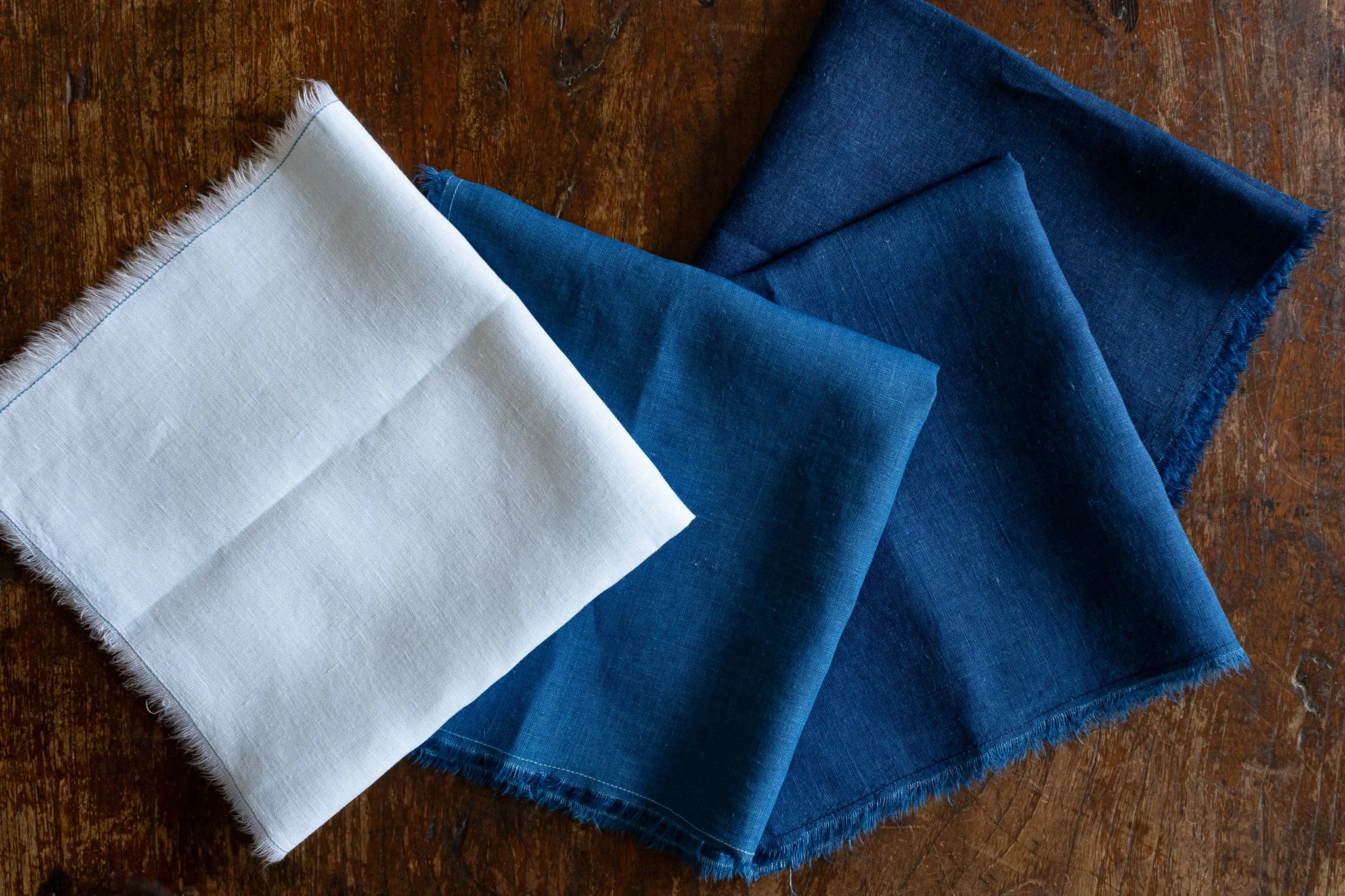 Napkin Set: Shades of Indigo on Linen