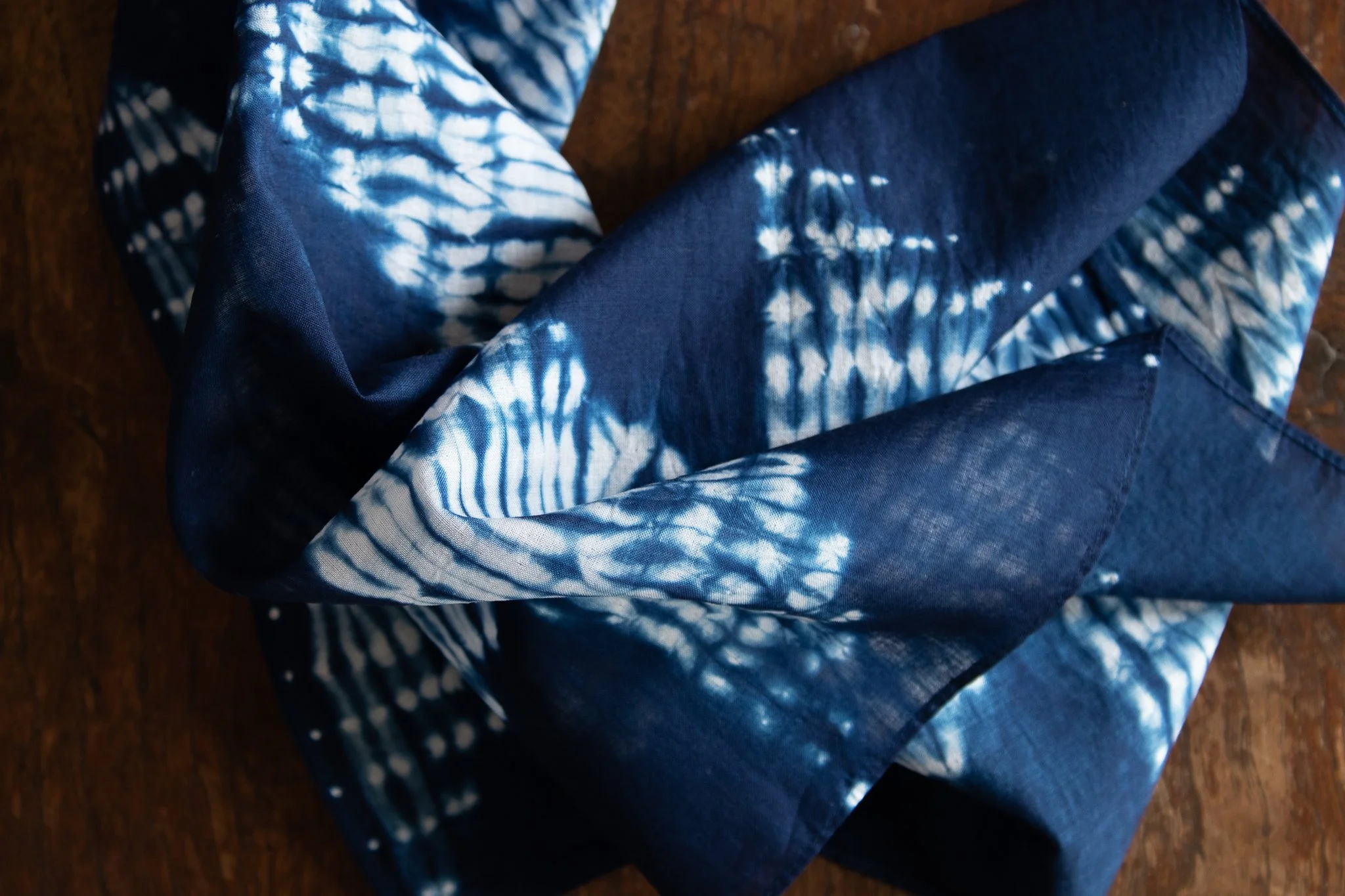 Indigo Triangle Mokume Cotton Lawn Squares