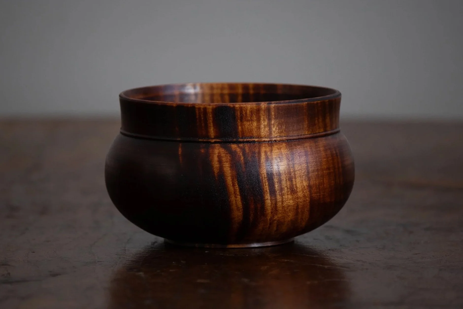 Urushi Lacquer Norwegian Style Ale Bowl H ~5in x  3in, figured