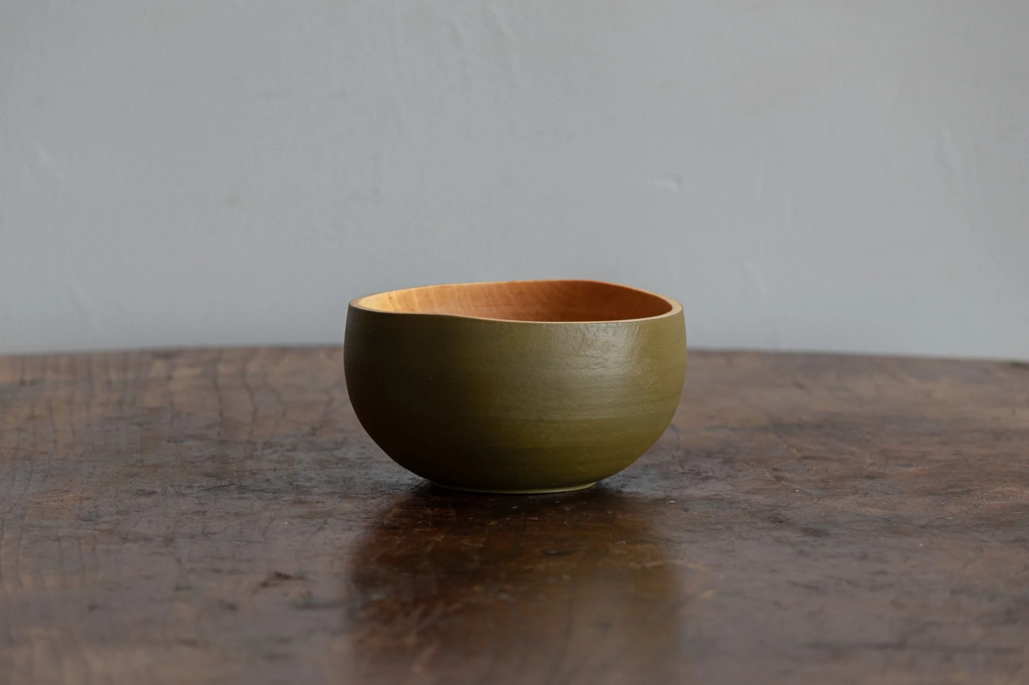 Olive Green Bowl A-5.25in x 2.75in