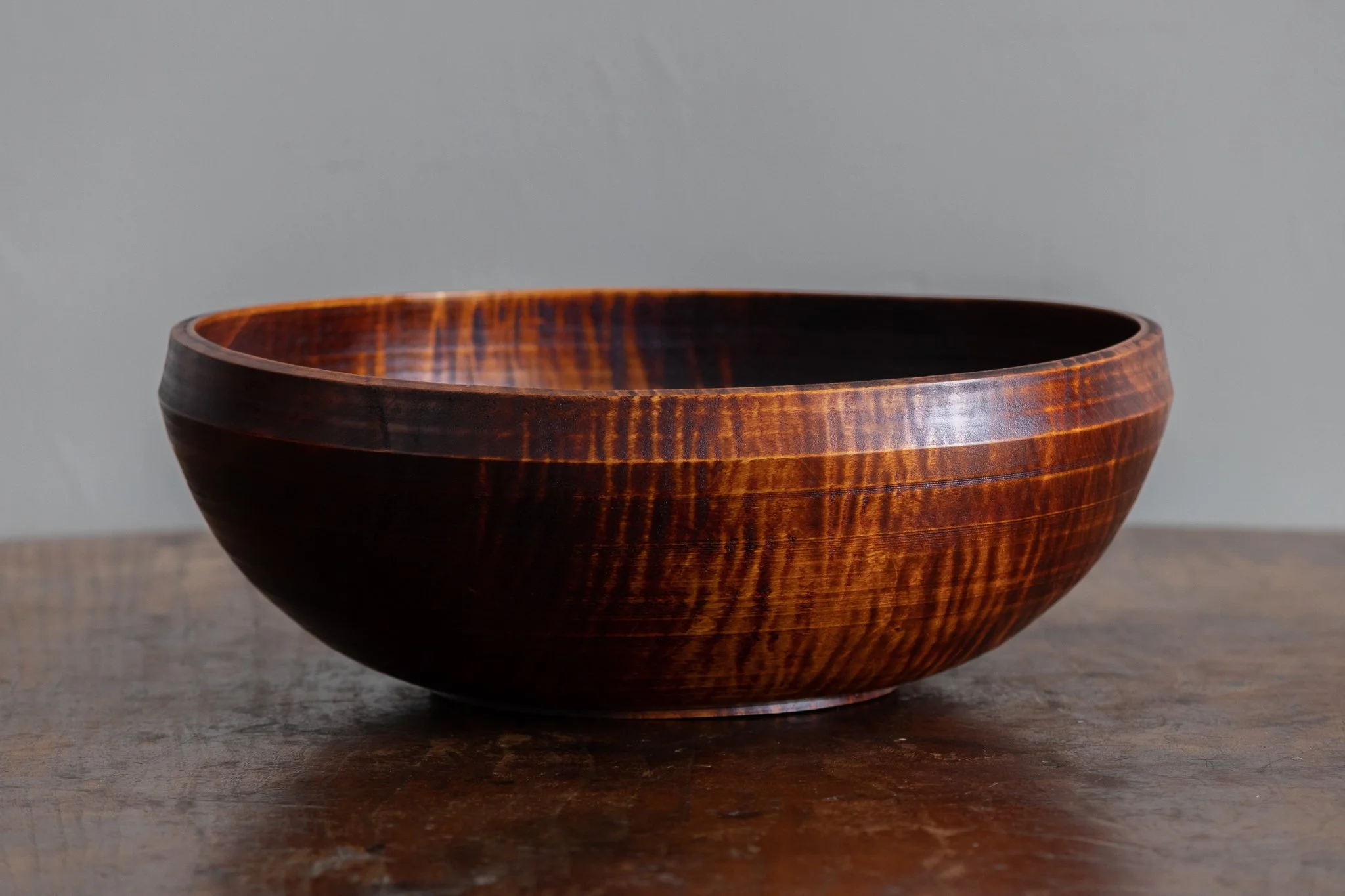 Urushi Serving Bowl A—10in x 3.75in, figured