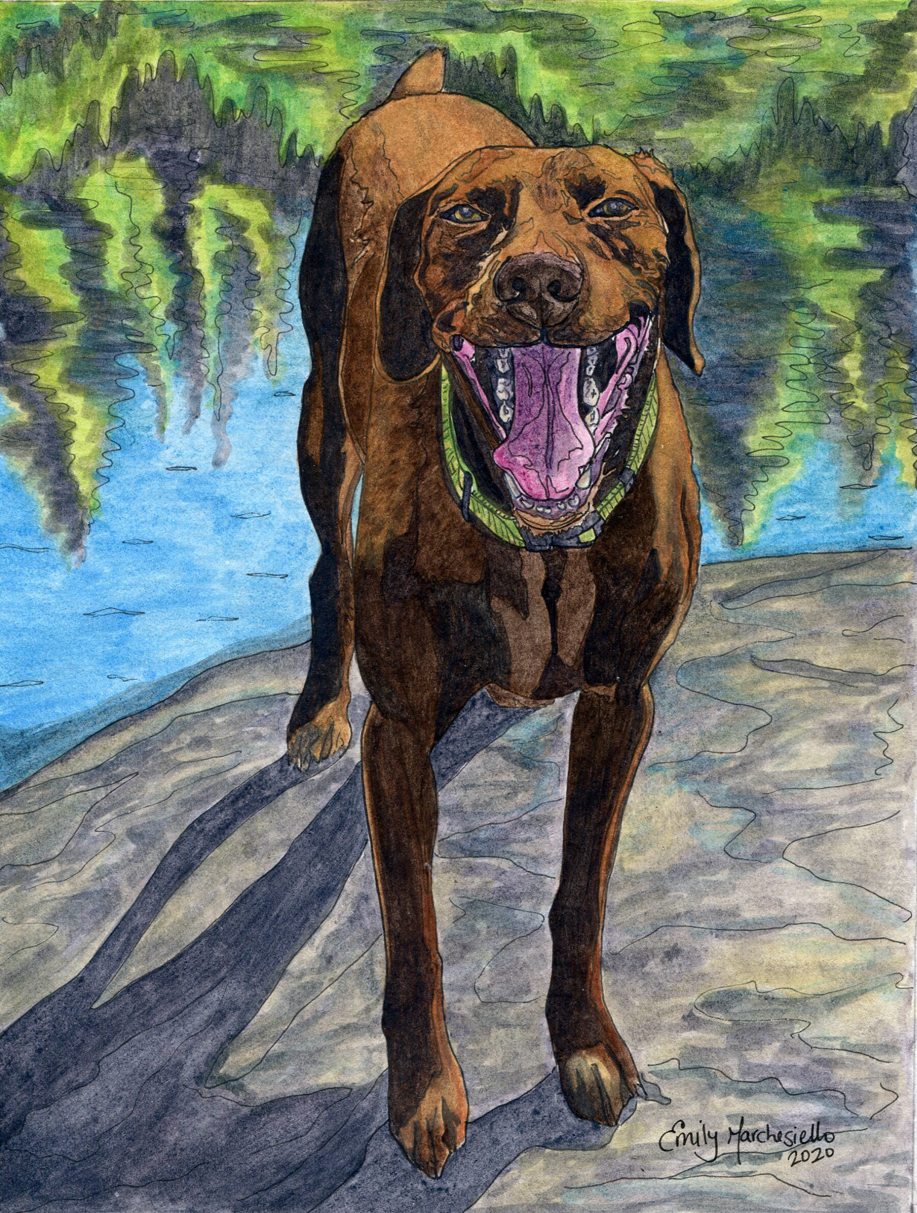 "Lakeside Pup" 6"x8"
