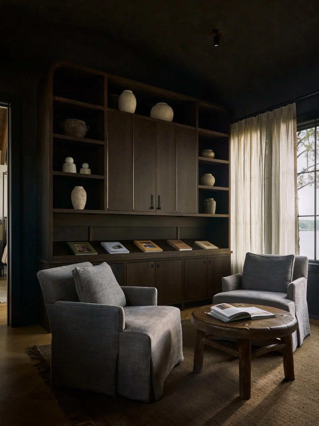 Designing a moody interior is all about intention. Instead of simply going &ldquo;dark,&rdquo; we focus on creating depth through layered materials, thoughtful lighting, and a rich mix of textures.

Contrast becomes your greatest tool &mdash; pairing