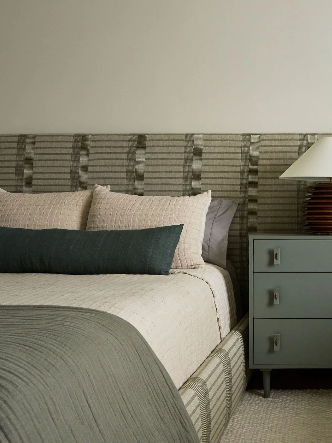 A kids&rsquo; room designed to grow with them &mdash; without losing its sense of wonder.

In the Longview project, this bedroom balances softness and structure through a palette of muted greens and rich blues, layered with warm wood tones and a thou