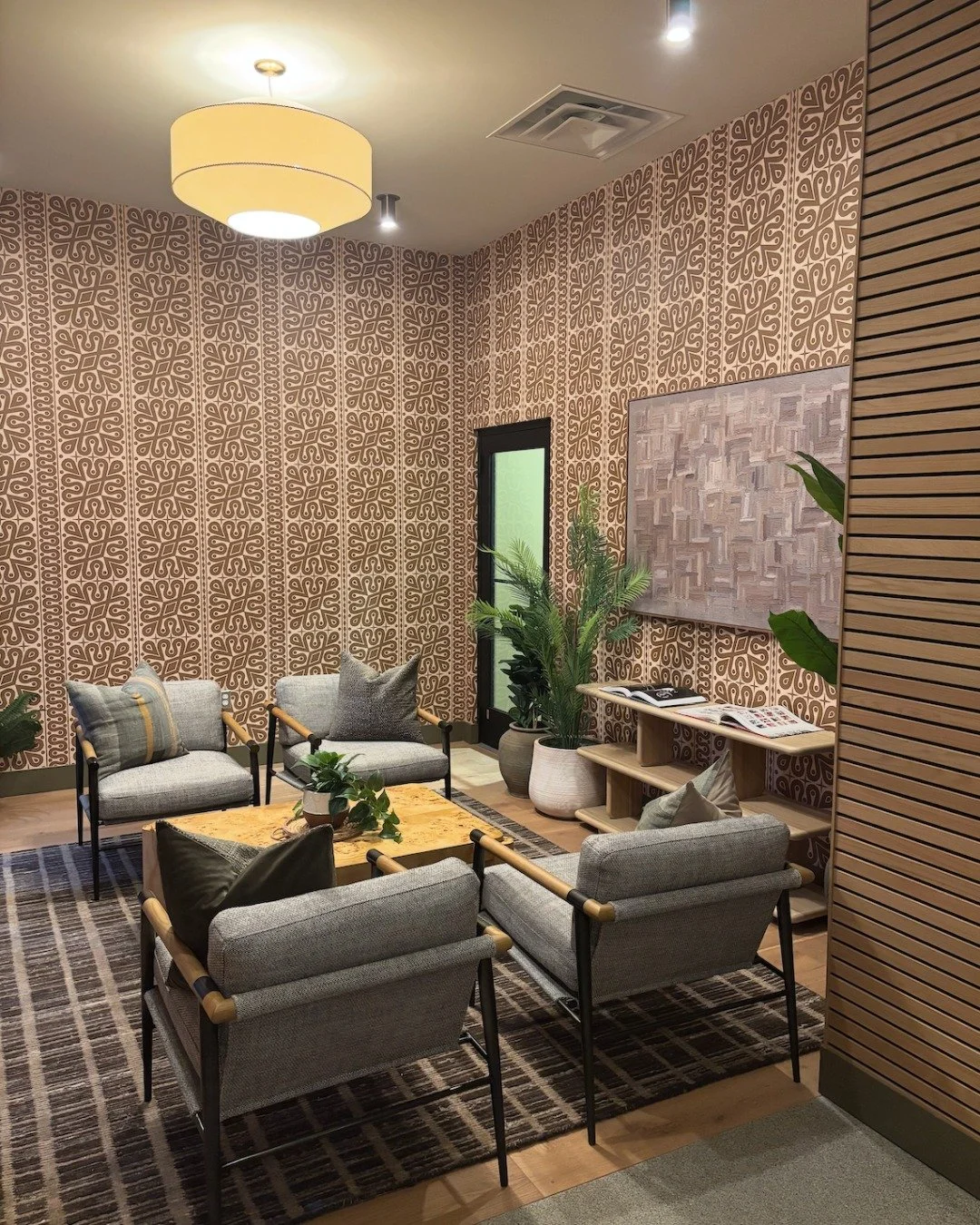 From builder-grade to boutique wellness retreat. ✨

For the Landmark Maryland wellness center, we transformed the space into an experience &mdash; layering warm textures, moody tones, elevated finishes, and thoughtful details to create an environment
