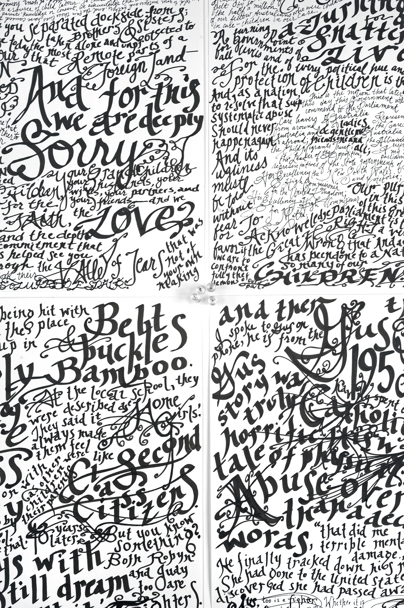 Apology to the Forgotten Australians and Former Child Migrants (detail), 2009