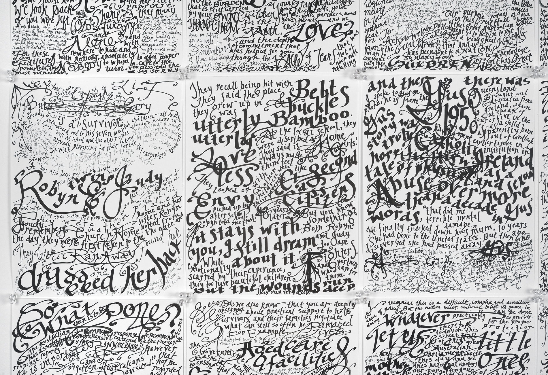 Apology to the Forgotten Australians and Former Child Migrants (detail), 2009