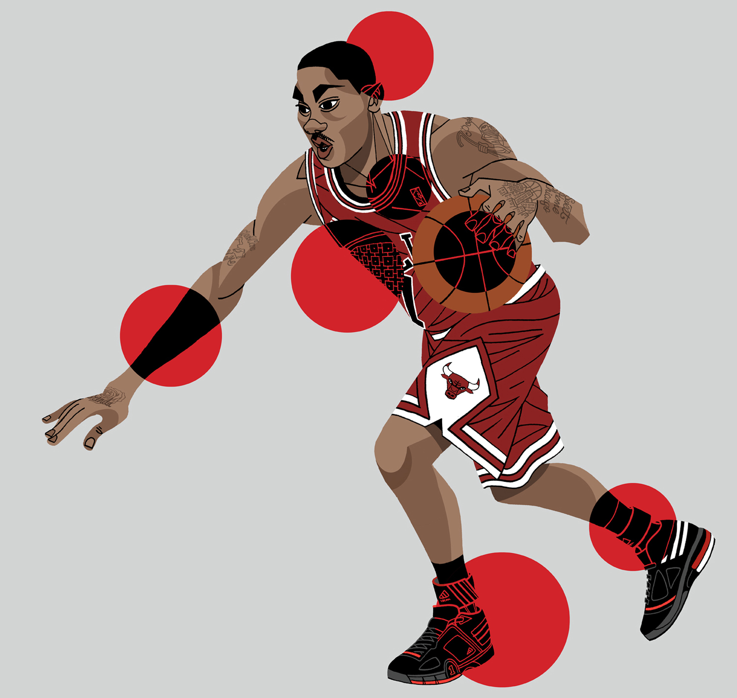 An illustration for Adidas that was later turned into web ads . 