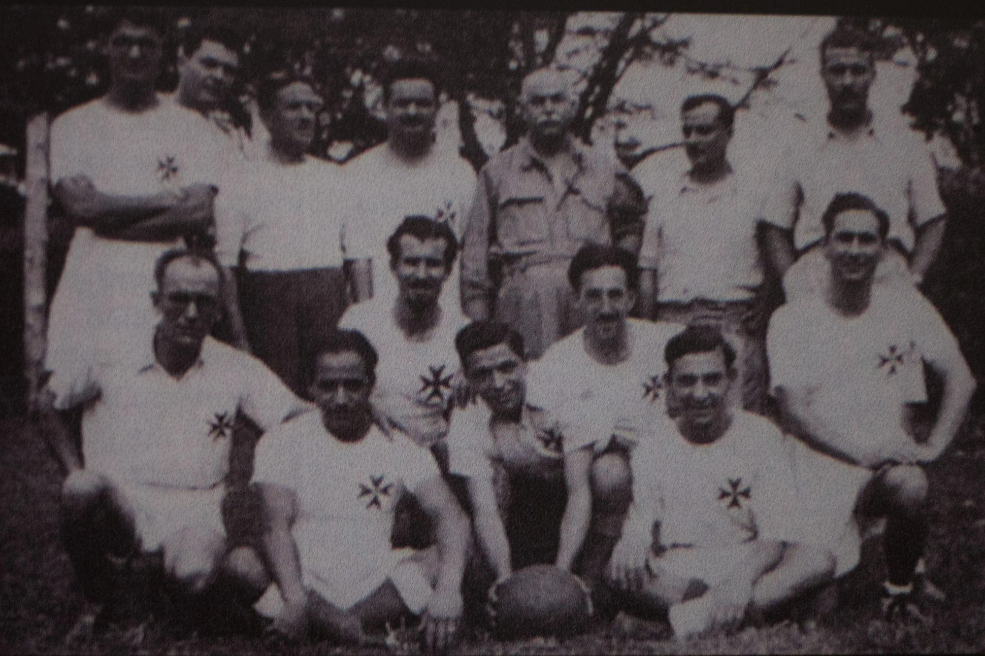 Enrico with the Maltese internee football team