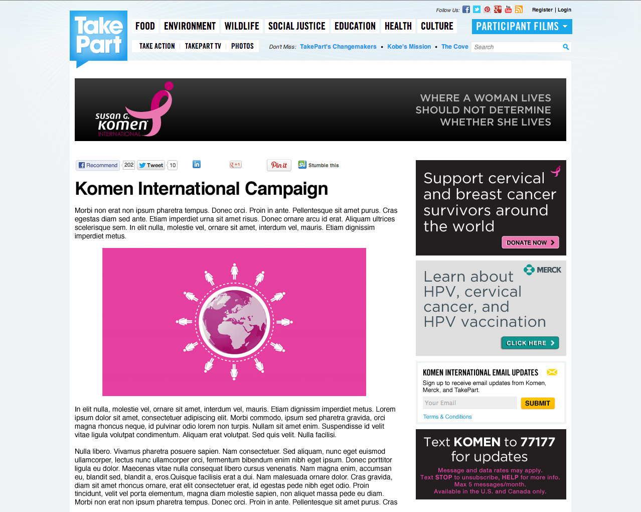 Website: Kommen International Campaign