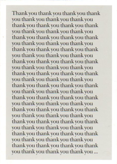 Bruce Nauman, Thank You Thank You From 'Raw Materials' 2004 The Unilever Series at Tate Modern, 12 October 2004 — 28 March 2005 © the artist from 'Thank You' 1992. Laser disk, laser disk player, video monitor, speakers, metal stand (colour, sound), 137x76x50.8cm. Ydessa Hendeles Art Foundation