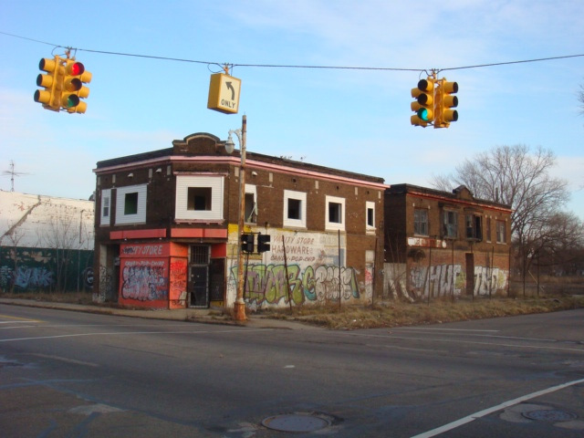 Front of Abandoned Party Store on Mack Ave