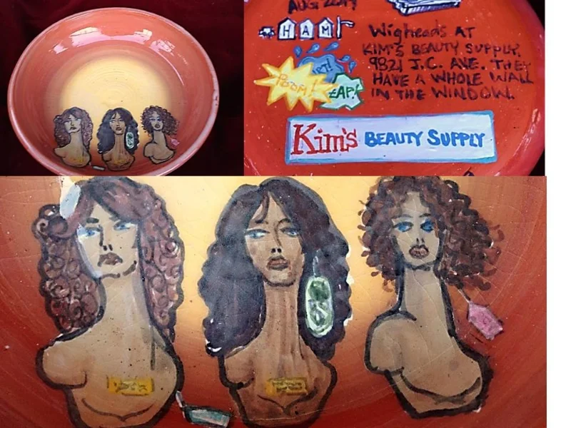 Wig Mannequins from Kim's Beauty Supply Window