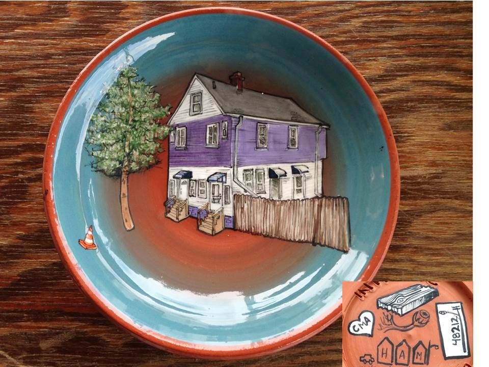 Plate with House at 2478 Holbrook from the Alley