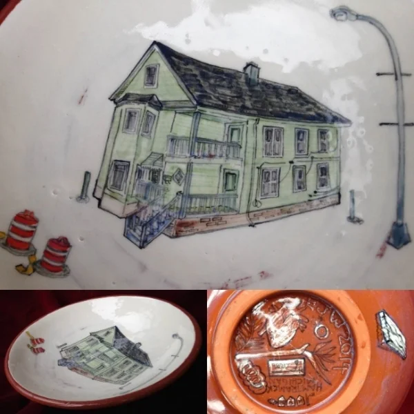 White Platter with 2759 Holbrook 