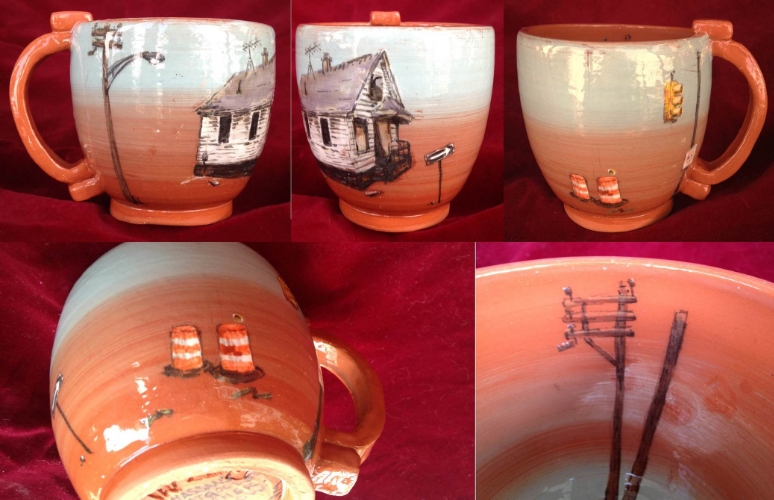 Mug, with house at Goodson and Gallahger