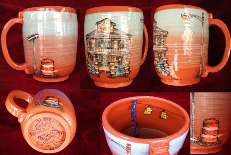 Mug, with crazy multi-satellite Goodson House