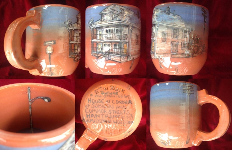Mug, with house from corner of Sobieski and Commor
