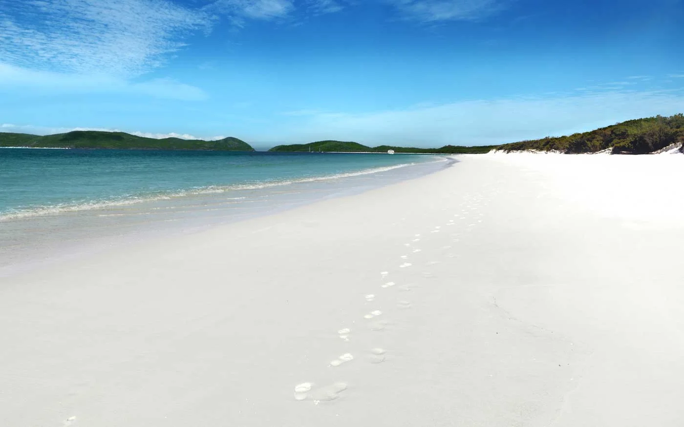 Whitehaven Beach with its 98% pure silica white sand